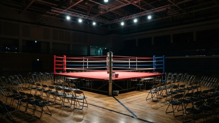 Ring v hale připravený na utkání družstev