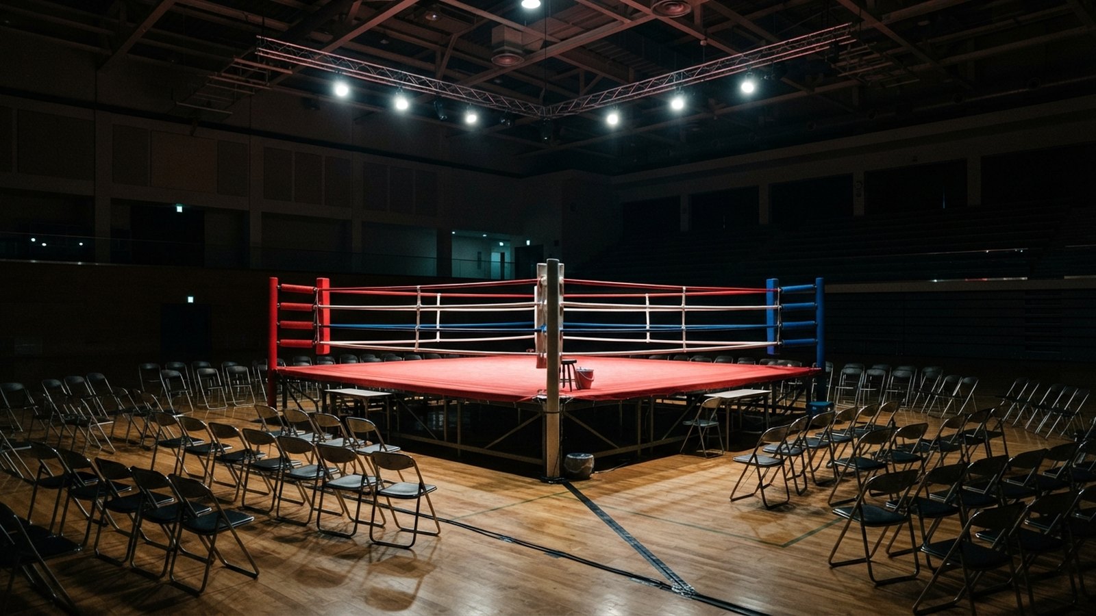 Ring v hale připravený na utkání družstev
