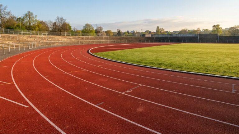 Prázdné dráhy atletického stadionu