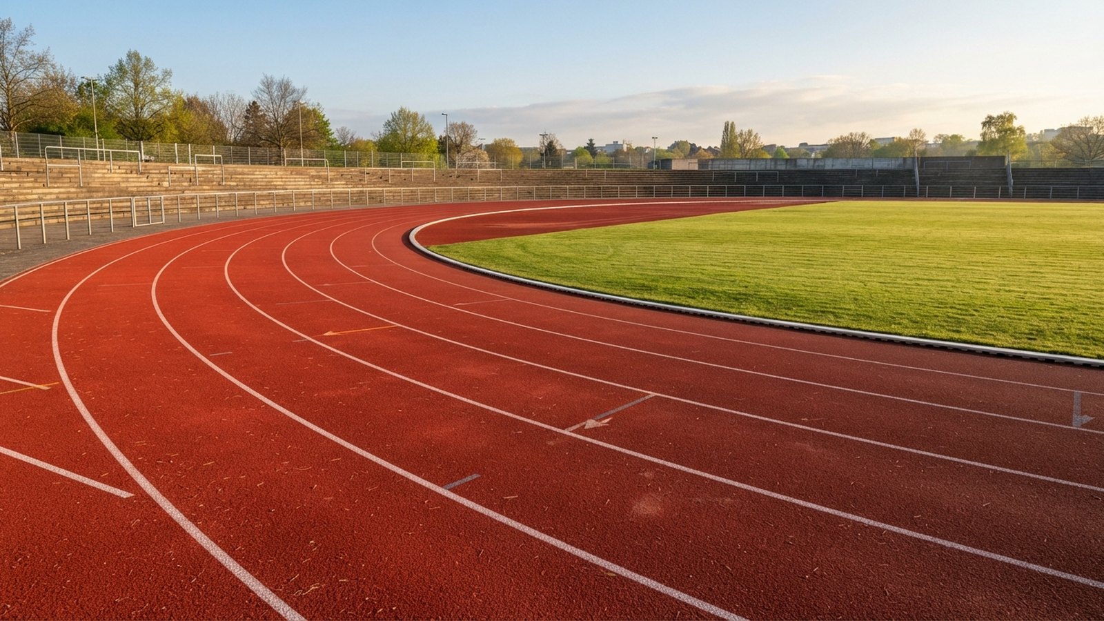 Prázdné dráhy atletického stadionu