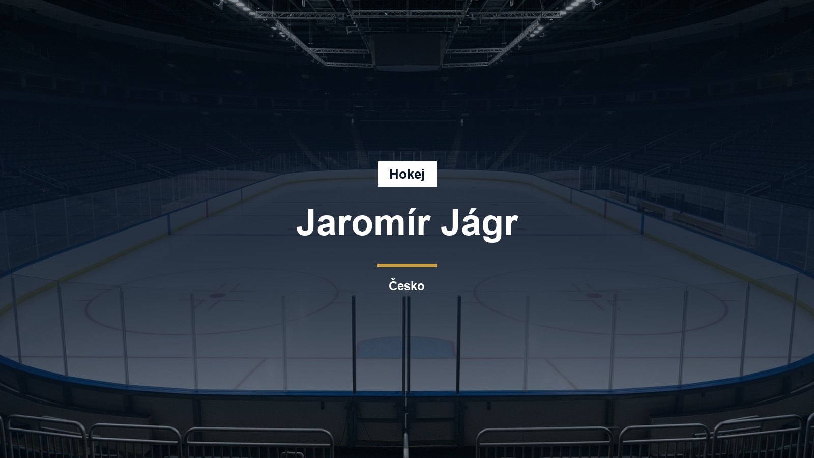 Karta Jaromír Jágr nad prázdnou hokejovou halou
