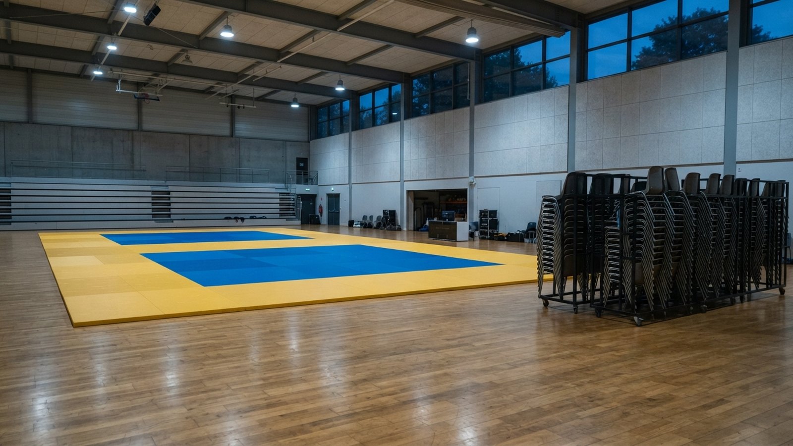 Moderní sportovní hala s tatami