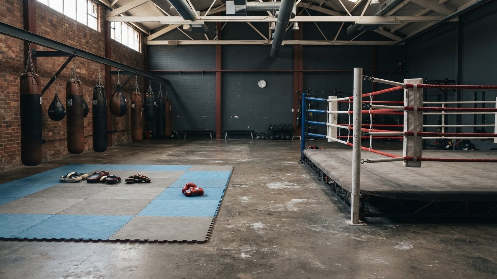 Tělocvična s ringem a tatami