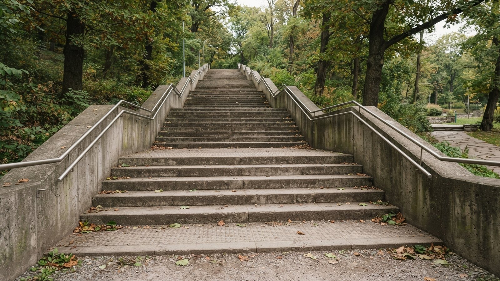 Venkovní betonové schodiště stoupající vzhůru