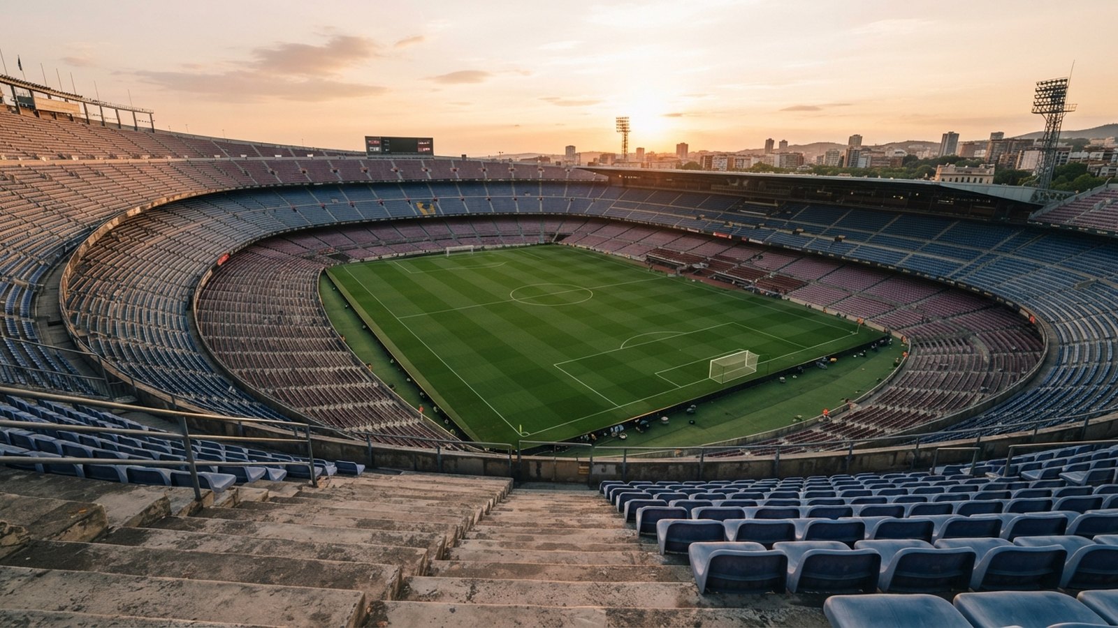 Fotbalový stadion z prázdné tribuny